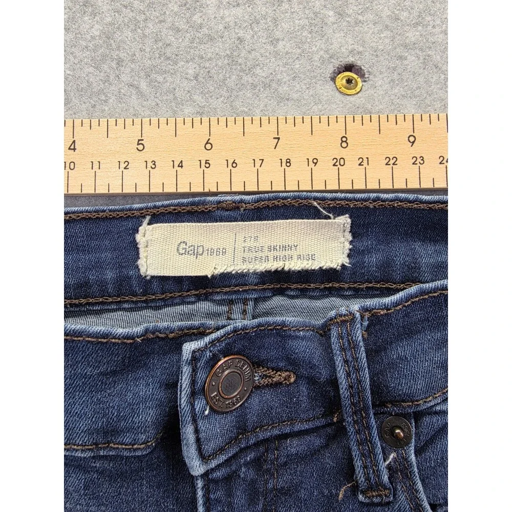 Gap 1969 True Skinny Super High Rise Jeans Womens 27 Medium‎ Wash Denim